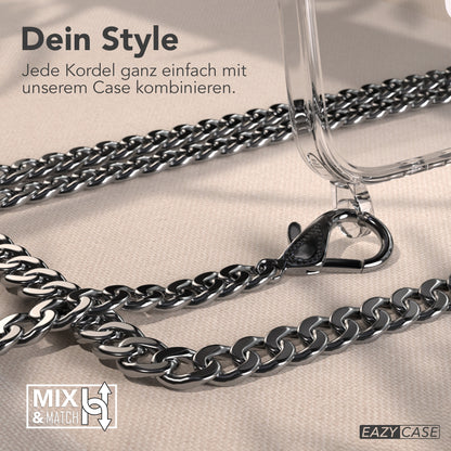 iPhone Air Hülle mit Metallkette + Schwarze Kordel mit MagSafe