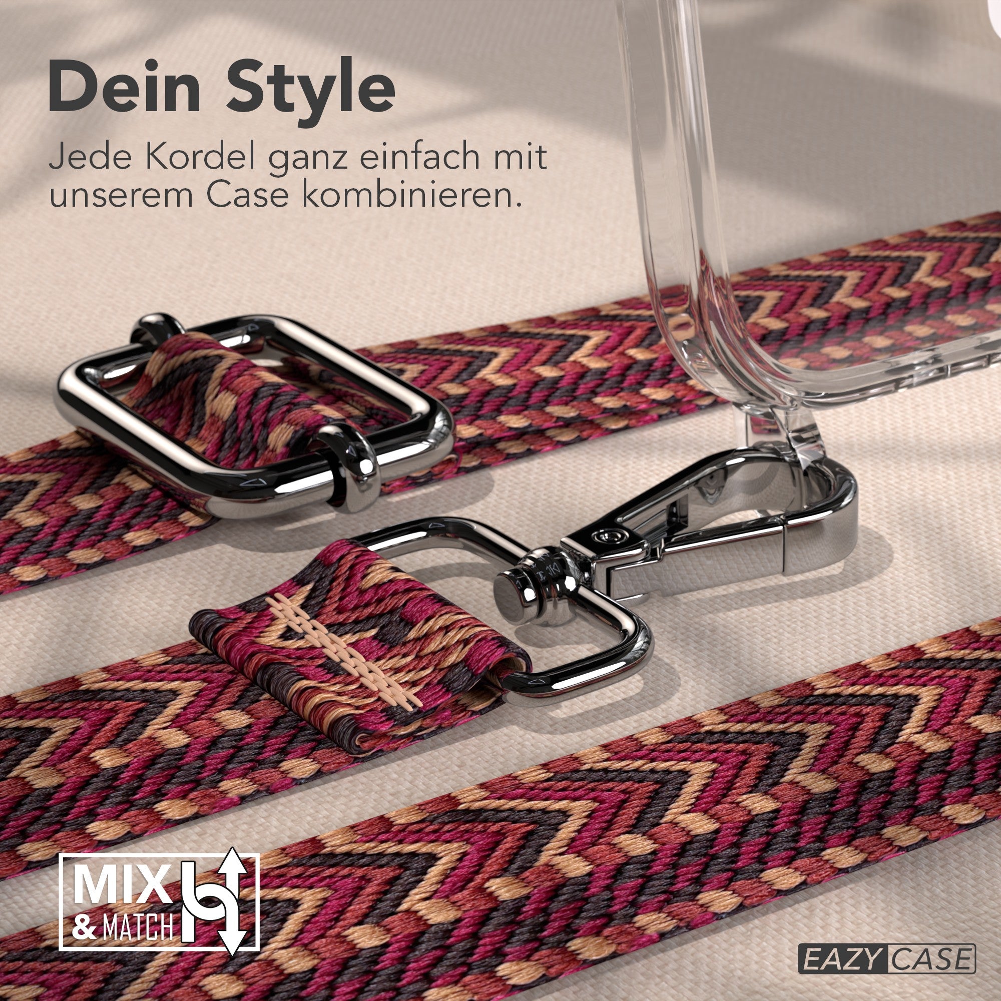 iPhone Air MagSafe Handykette mit verstellbarem Boho Band zum Umhängen 