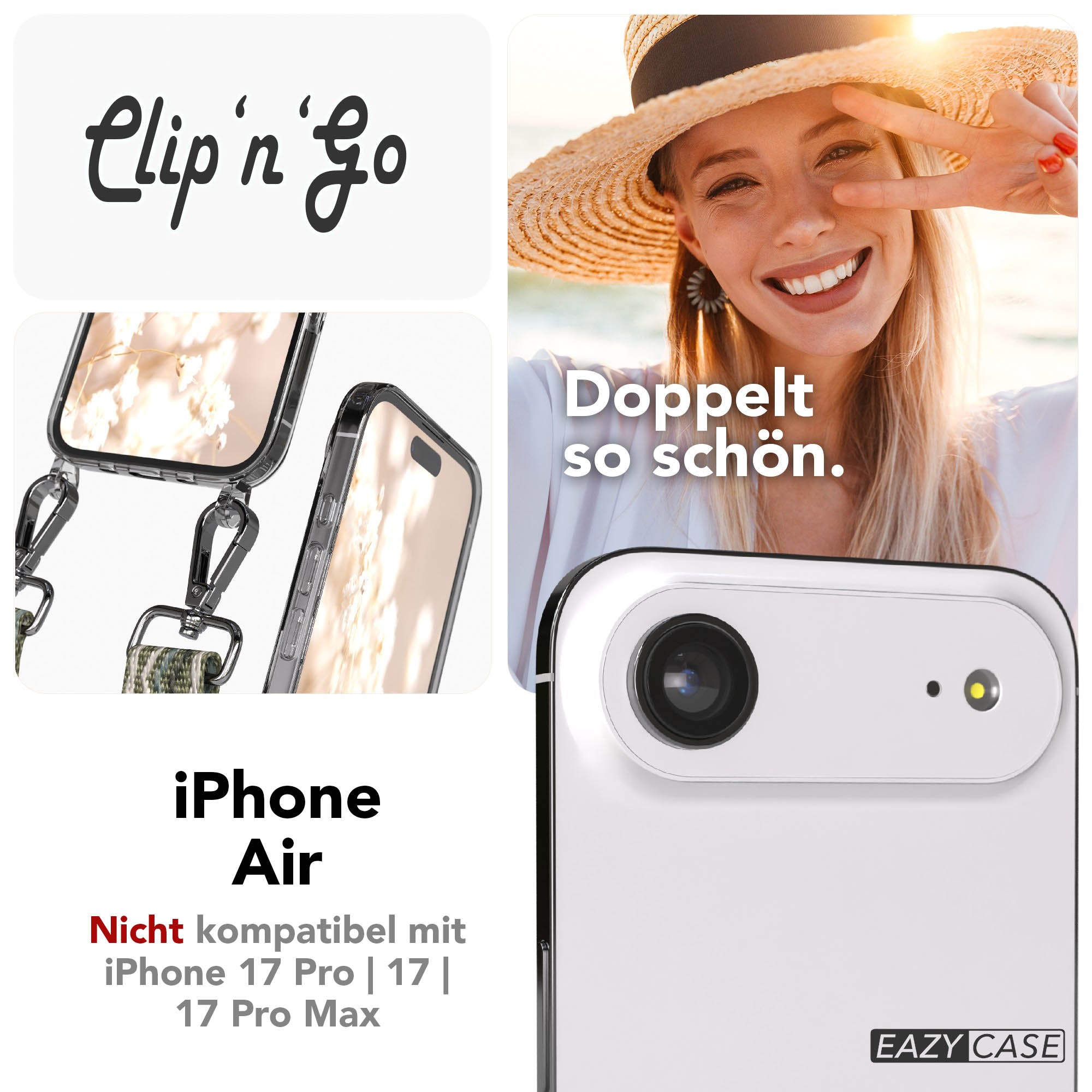 iPhone Air MagSafe Handykette mit verstellbarem Boho Band zum Umhängen 