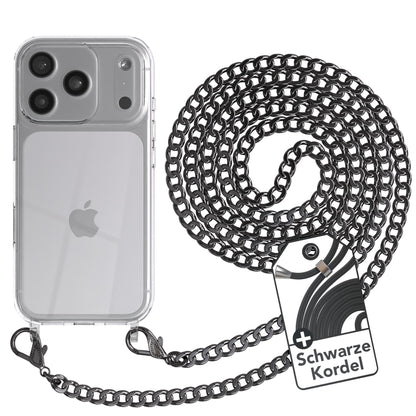iPhone 17 Pro Hülle mit Metallkette + Schwarze Kordel