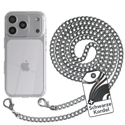 iPhone 17 Pro Hülle mit Metallkette + Schwarze Kordel