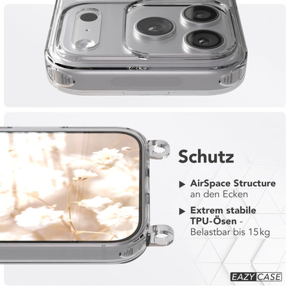 iPhone 17 Pro Hülle mit Metallkette + Schwarze Kordel