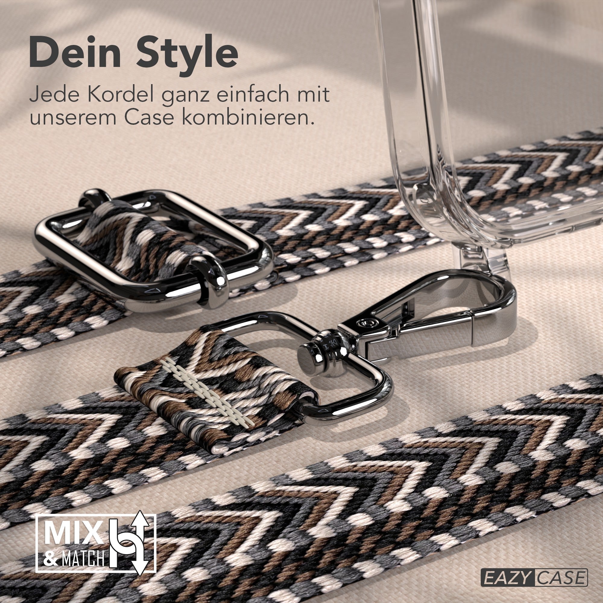 iPhone 17 Pro Handykette mit verstellbarem Boho Band von EAZY CASE 