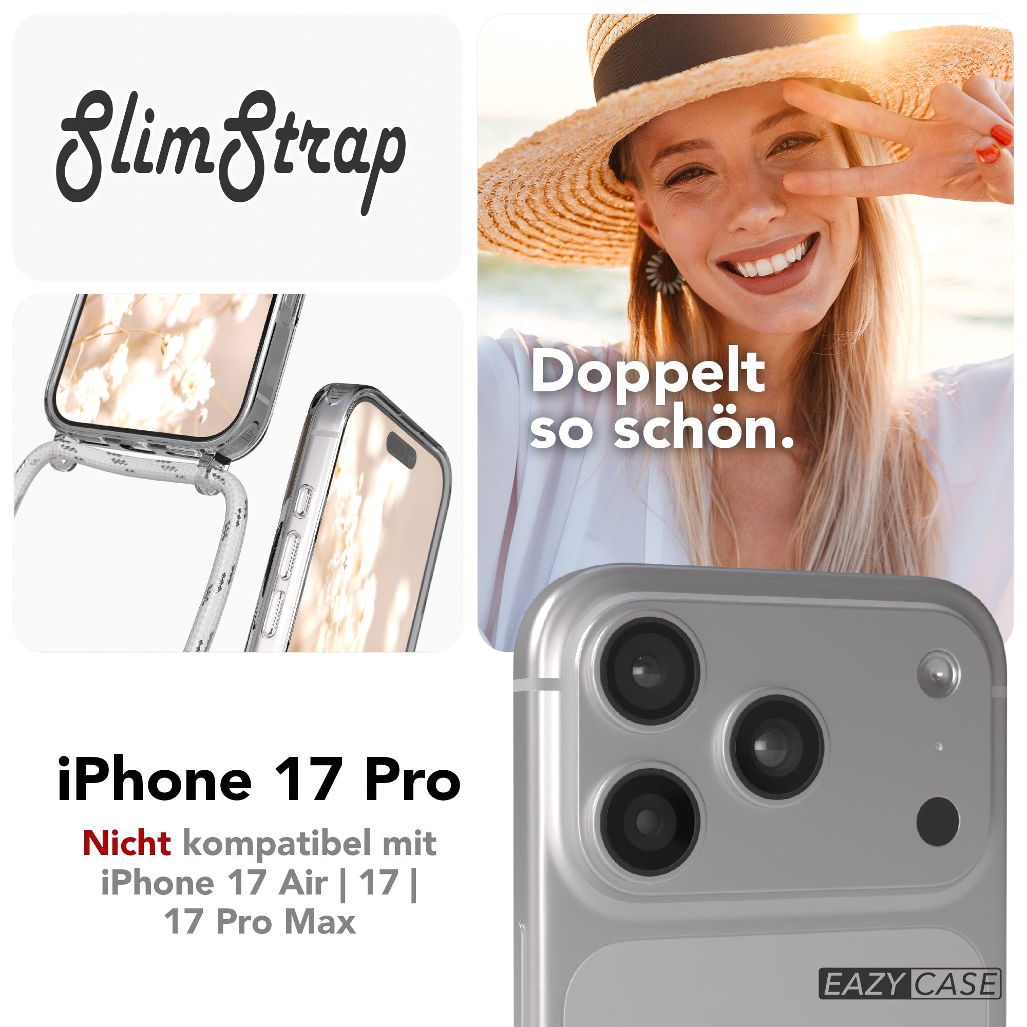 iPhone 17 Pro transparente Hülle + Kordel mit MagSafe