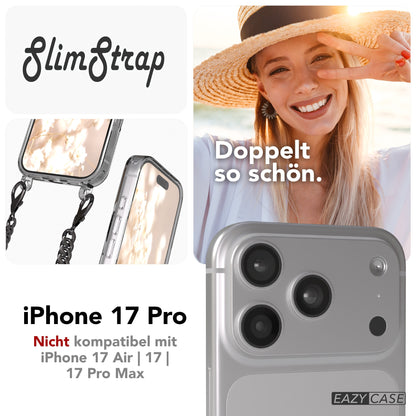 iPhone 17 Pro Hülle mit Metallkette + Schwarze Kordel mit MagSafe
