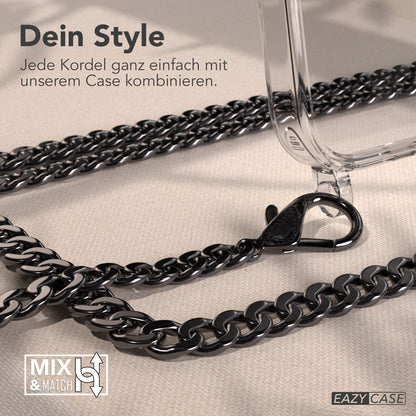 iPhone 17 Pro Hülle mit Metallkette + Schwarze Kordel mit MagSafe