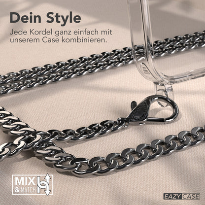 iPhone 17 Pro Hülle mit Metallkette + Schwarze Kordel mit MagSafe