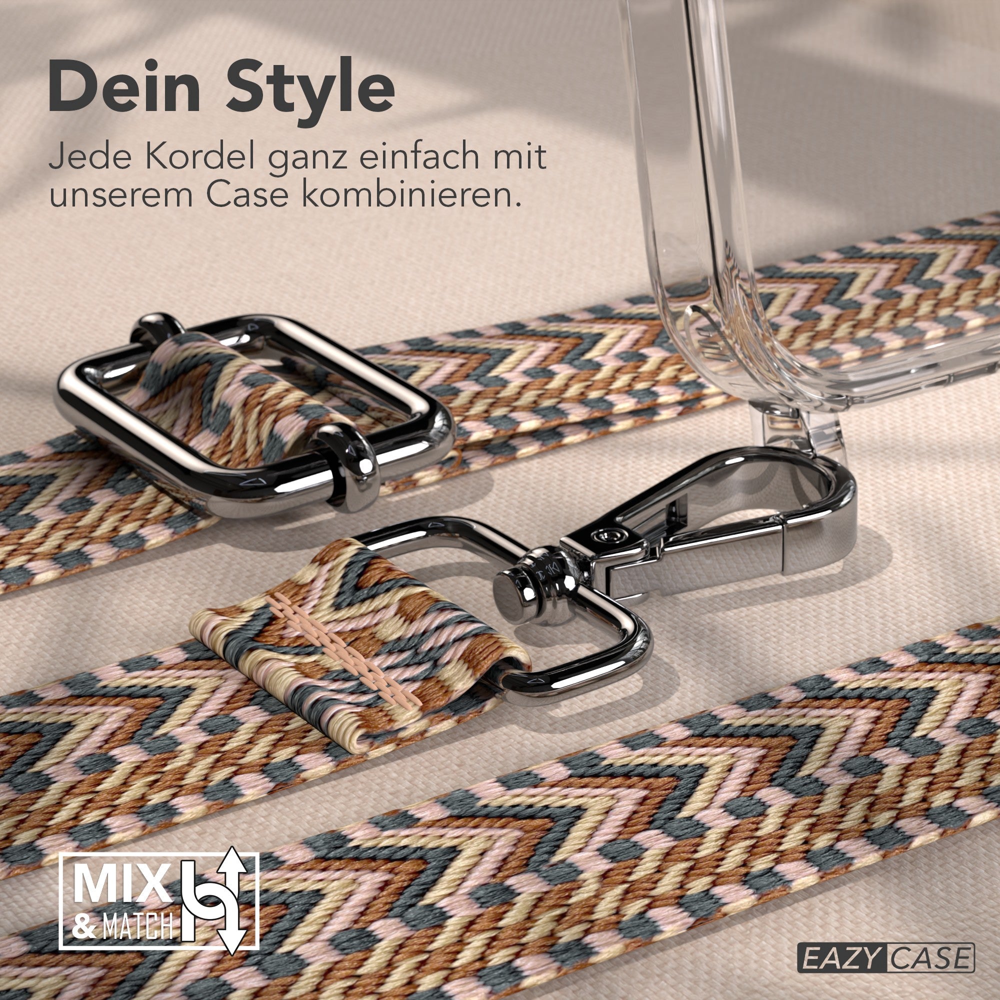 iPhone 17 Pro MagSafe Handykette mit verstellbarem Boho Band EAZY CASE 