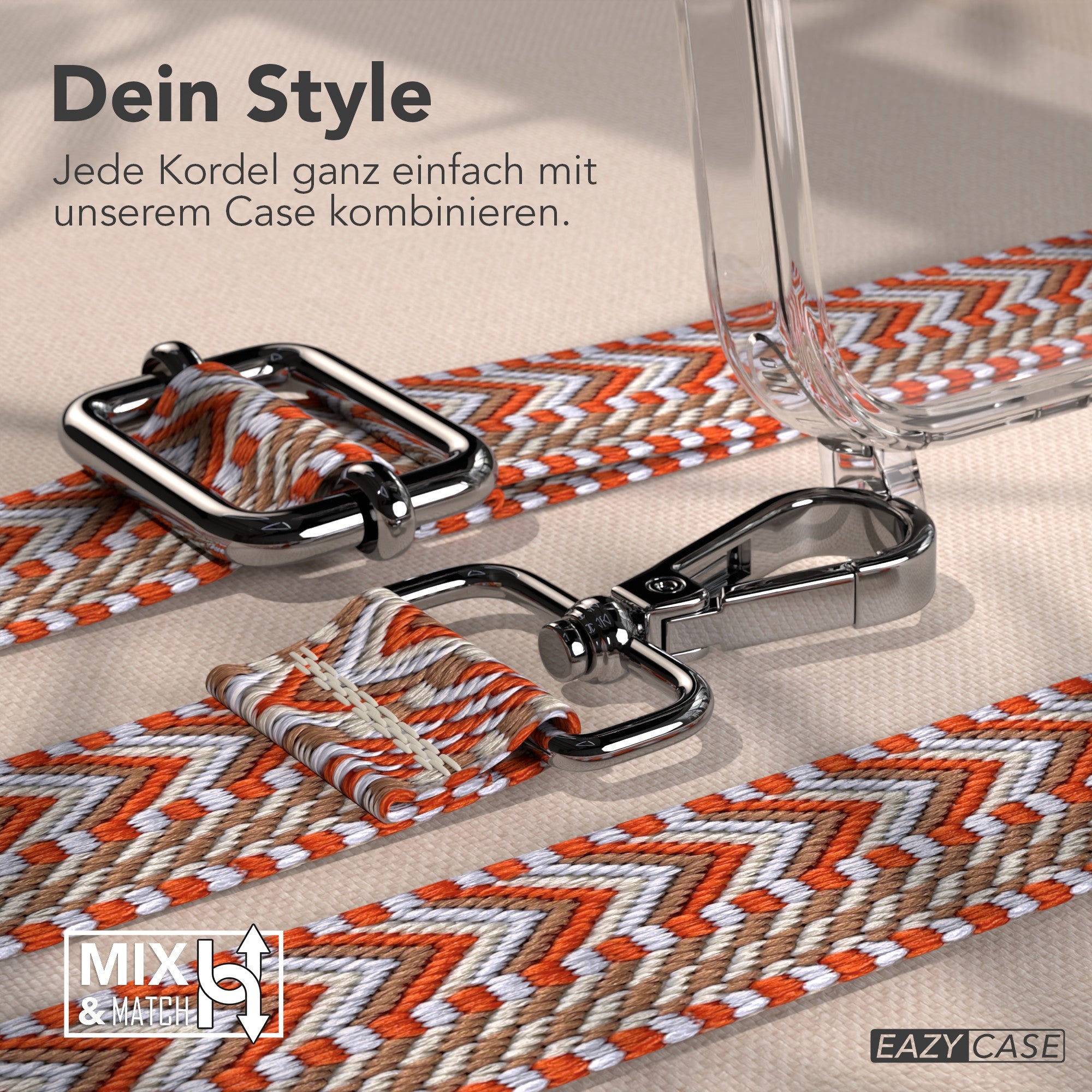iPhone 17 Pro MagSafe Handykette mit verstellbarem Boho Band EAZY CASE 