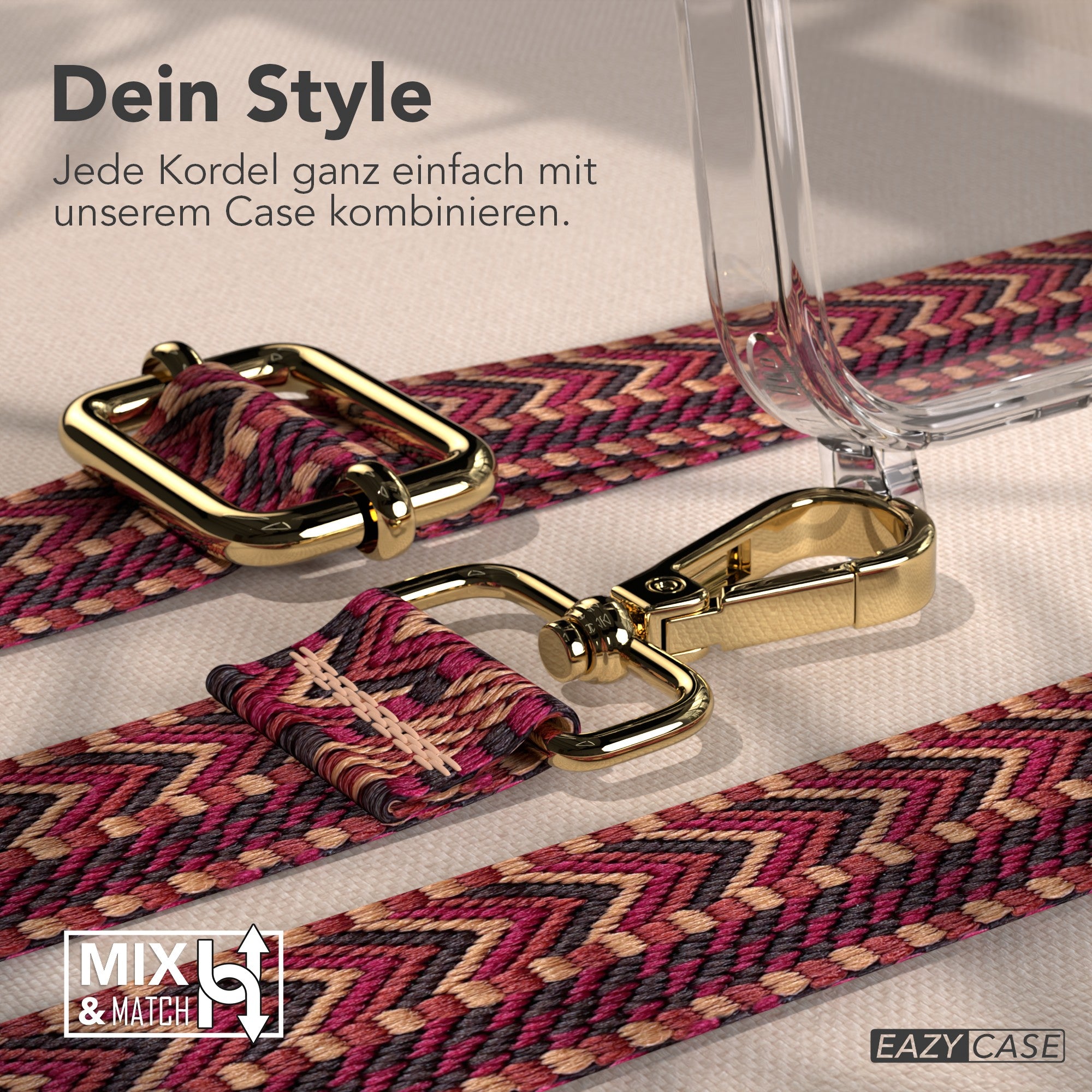 iPhone 17 Pro MagSafe Handykette mit verstellbarem Boho Band EAZY CASE 