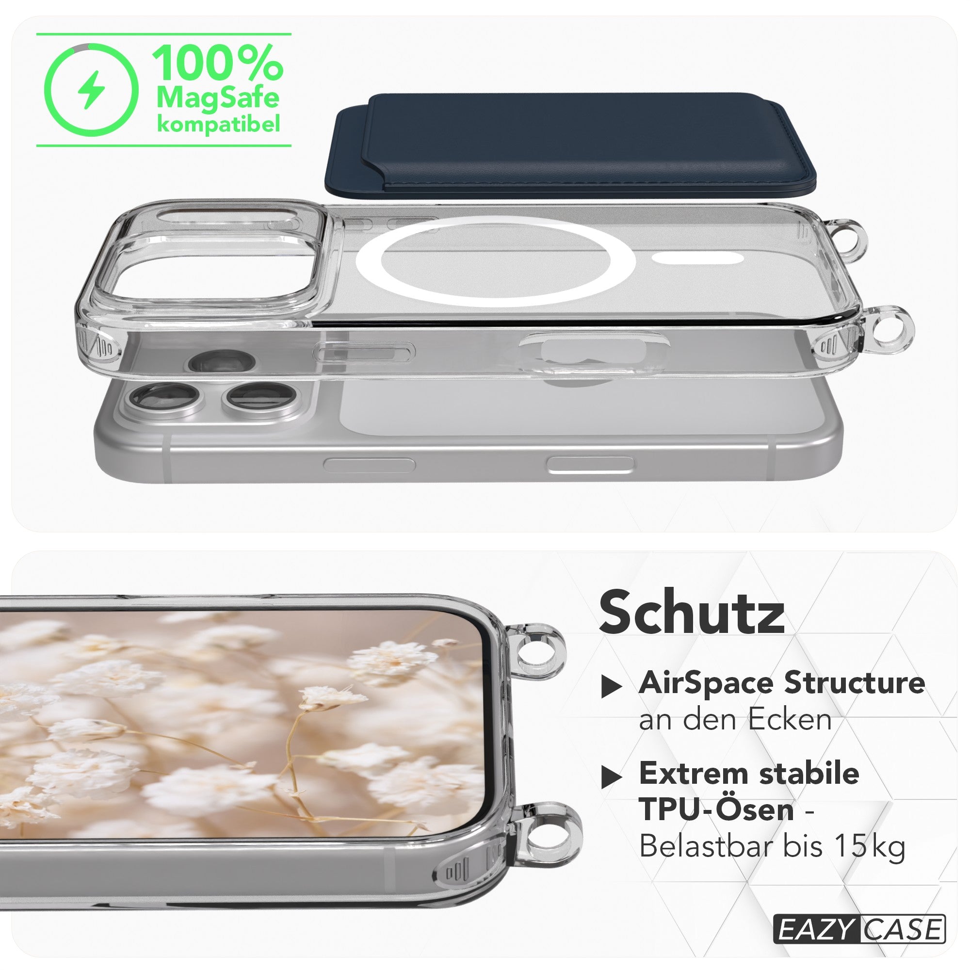 iPhone 17 Pro MagSafe Handykette mit verstellbarem Boho Band EAZY CASE 