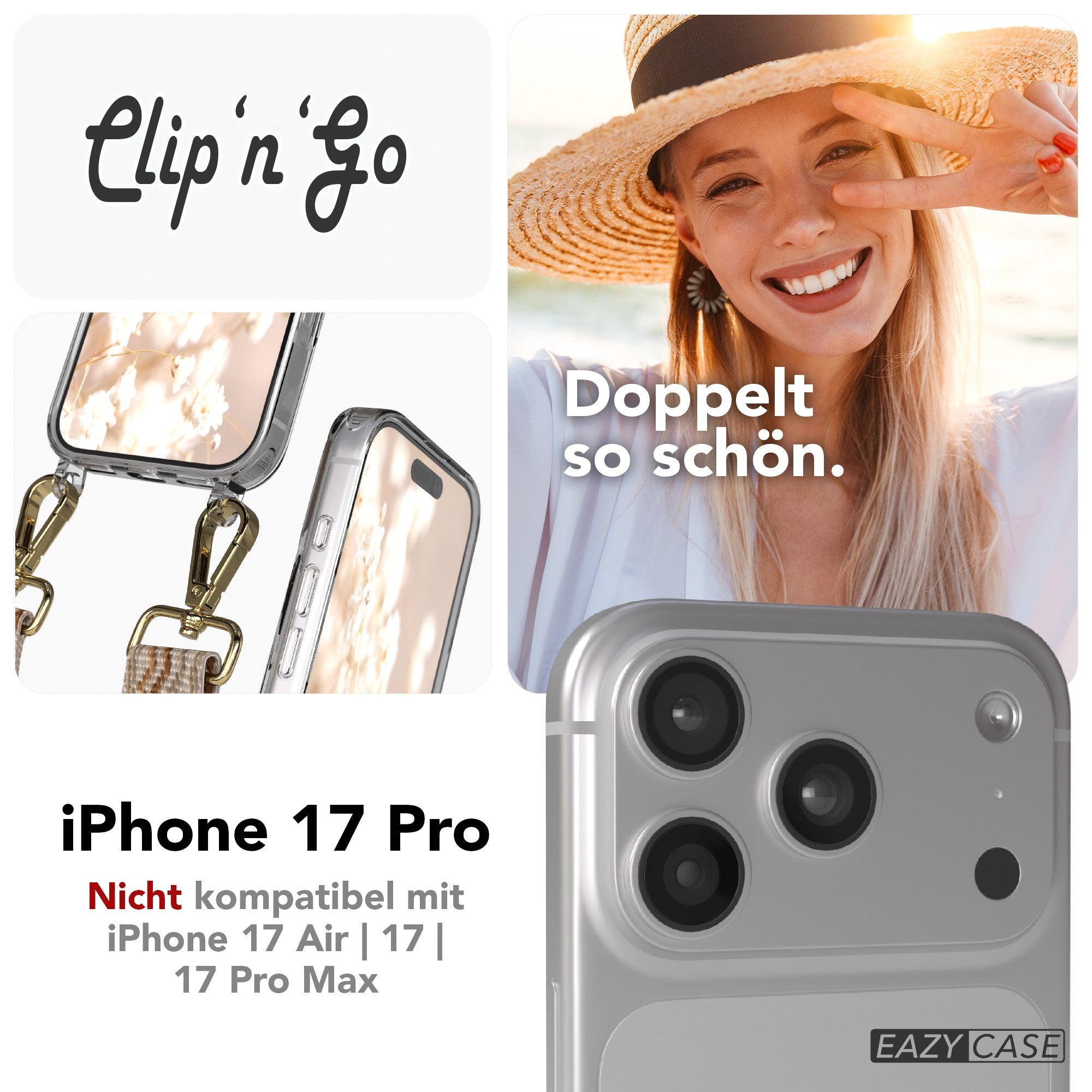 iPhone 17 Pro MagSafe Handykette mit verstellbarem Boho Band EAZY CASE 