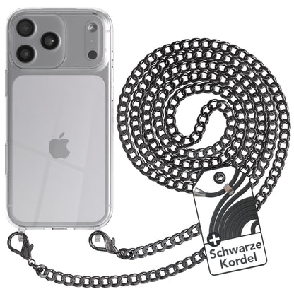 iPhone 17 Pro Max Hülle mit Metallkette + Schwarze Kordel