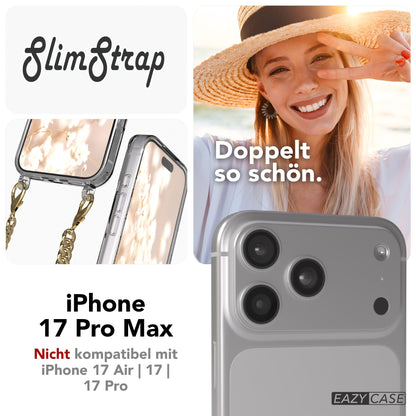iPhone 17 Pro Max Hülle mit Metallkette + Schwarze Kordel