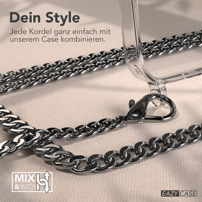 iPhone 17 Pro Max Hülle mit Metallkette + Schwarze Kordel