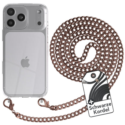 iPhone 17 Pro Max Hülle mit Metallkette + Schwarze Kordel