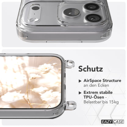 iPhone 17 Pro Max Hülle mit Metallkette + Schwarze Kordel