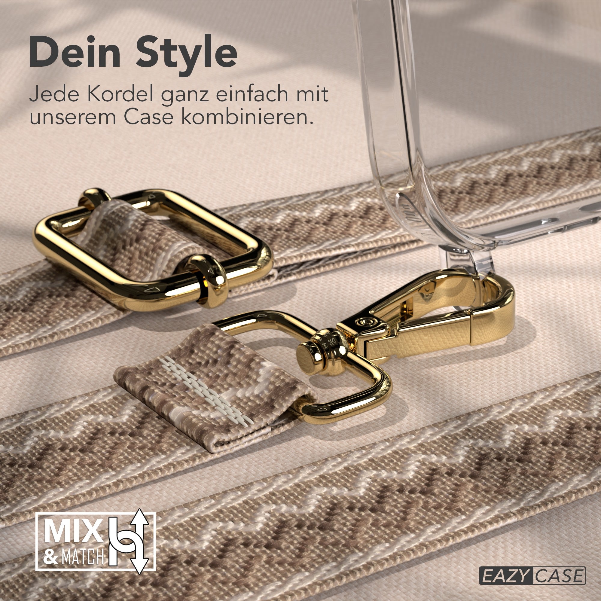 iPhone 17 Pro Max Handykette mit verstellbarem Boho Trageriemen von EAZY CASE 