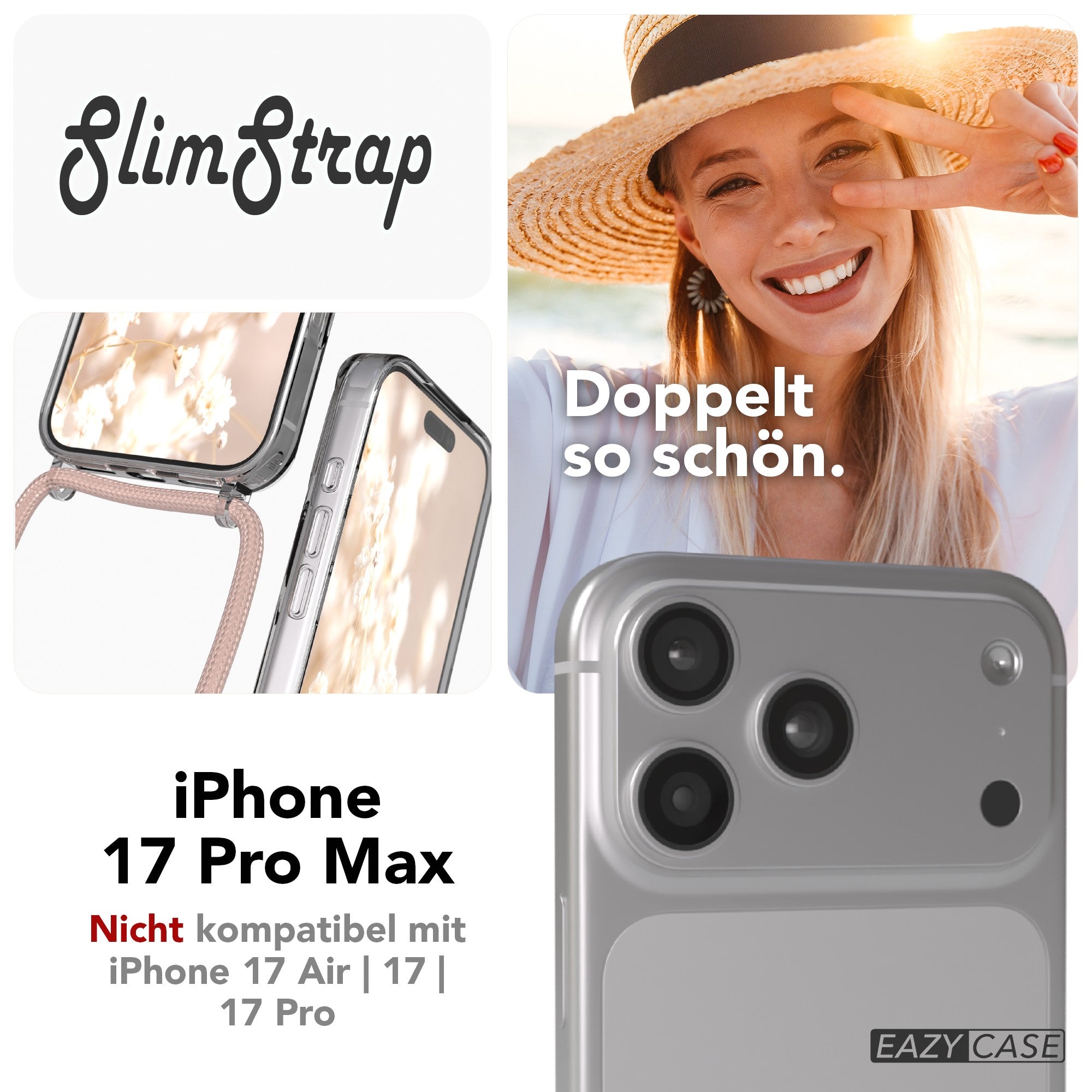 iPhone 17 Pro Max transparente Hülle + Kordel mit MagSafe