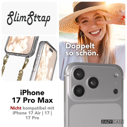 iPhone 17 Pro Max Hülle mit Metallkette + Schwarze Kordel mit MagSafe