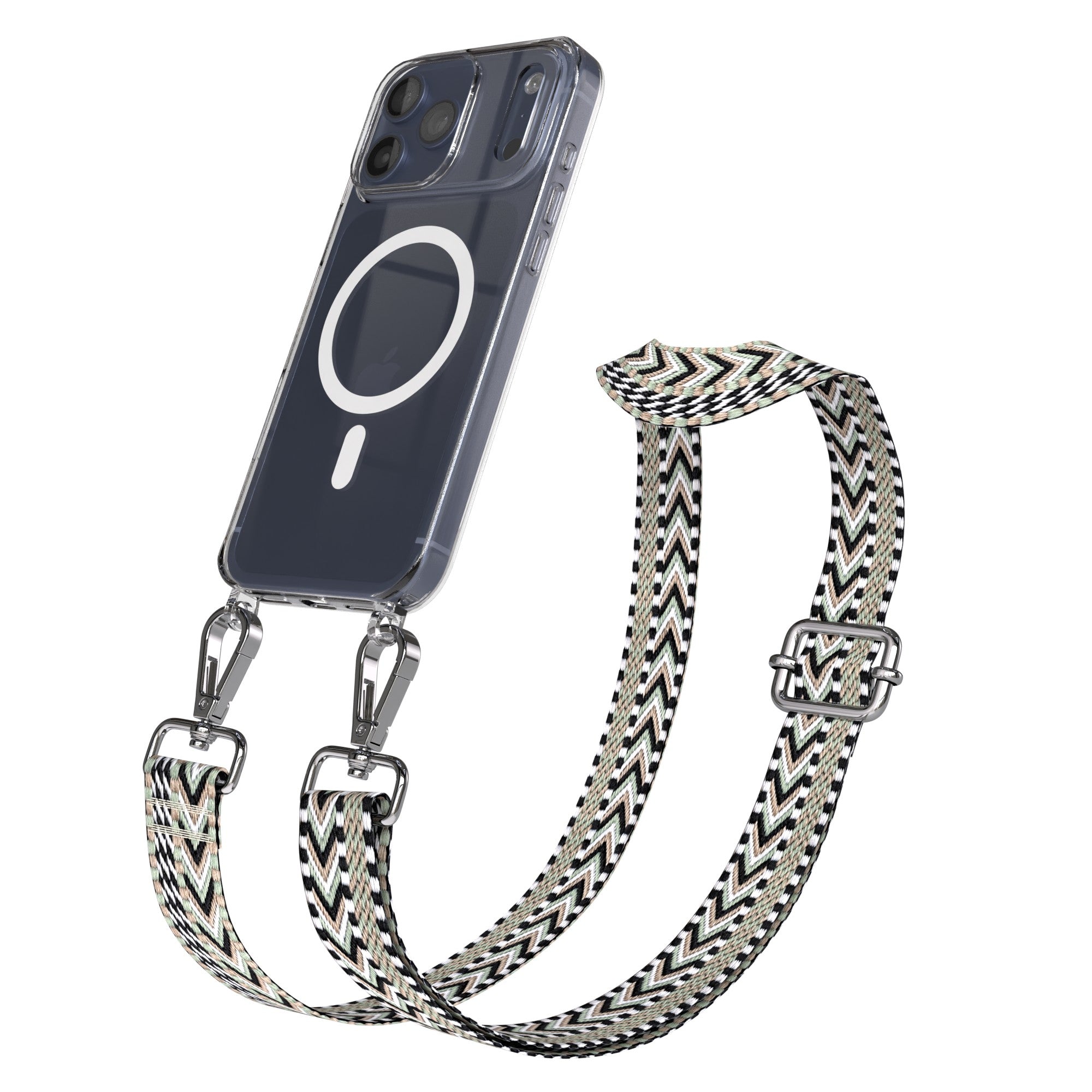 iPhone 17 Pro Max MagSafe Hülle mit verstellbarer Boho Handykette 
