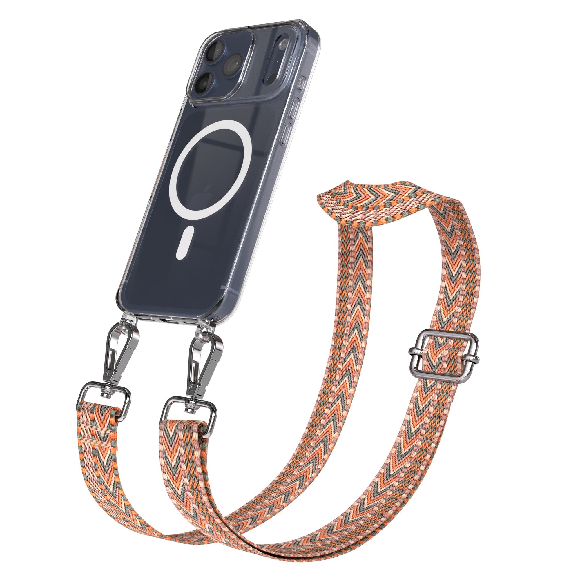 iPhone 17 Pro Max MagSafe Hülle mit verstellbarer Boho Handykette 
