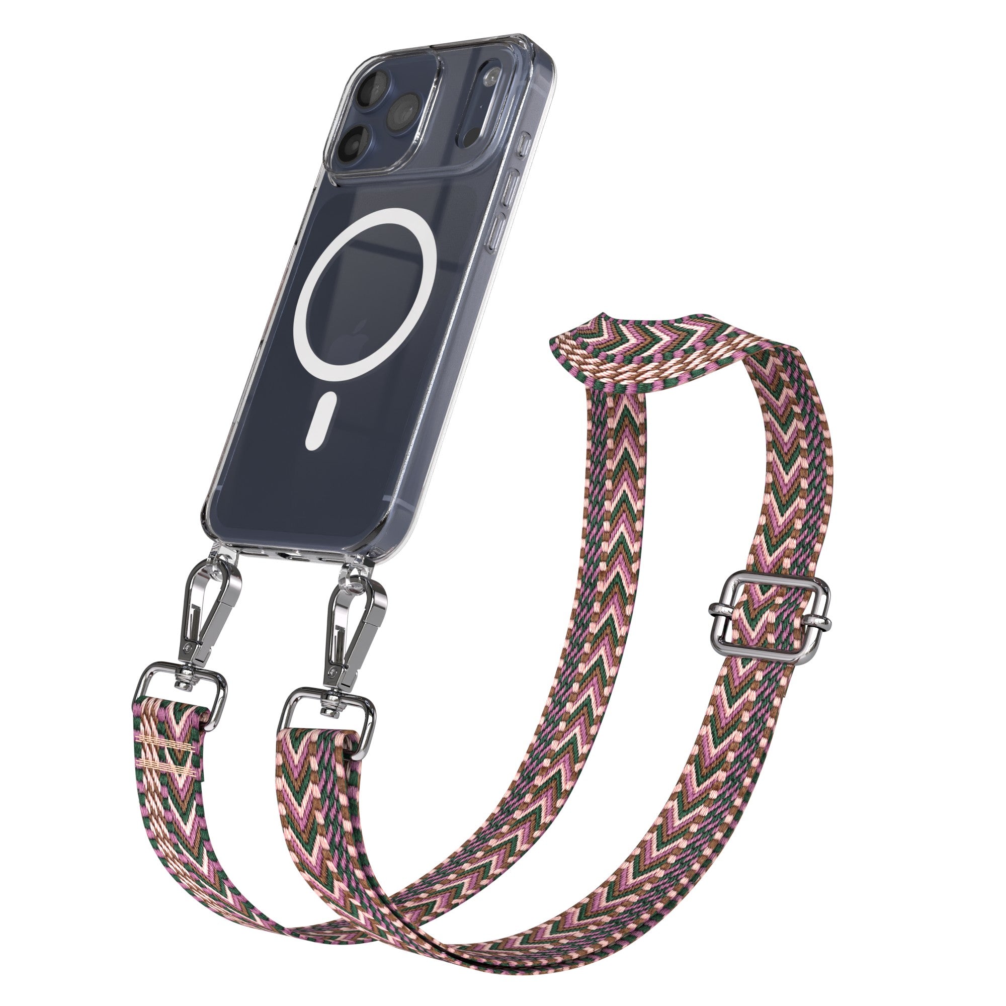 iPhone 17 Pro Max MagSafe Hülle mit verstellbarer Boho Handykette 