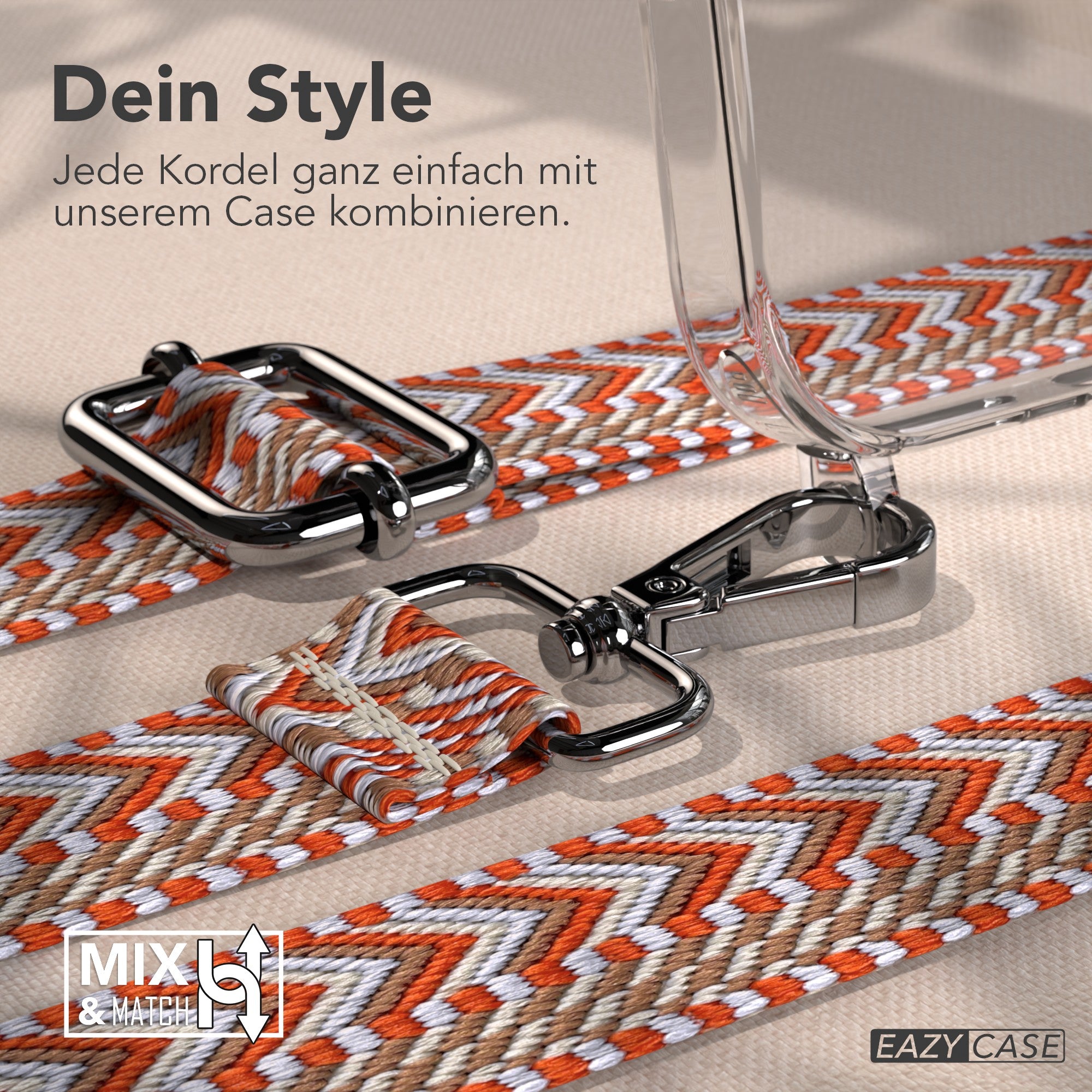 iPhone 17 Pro Max MagSafe Hülle mit verstellbarer Boho Handykette 