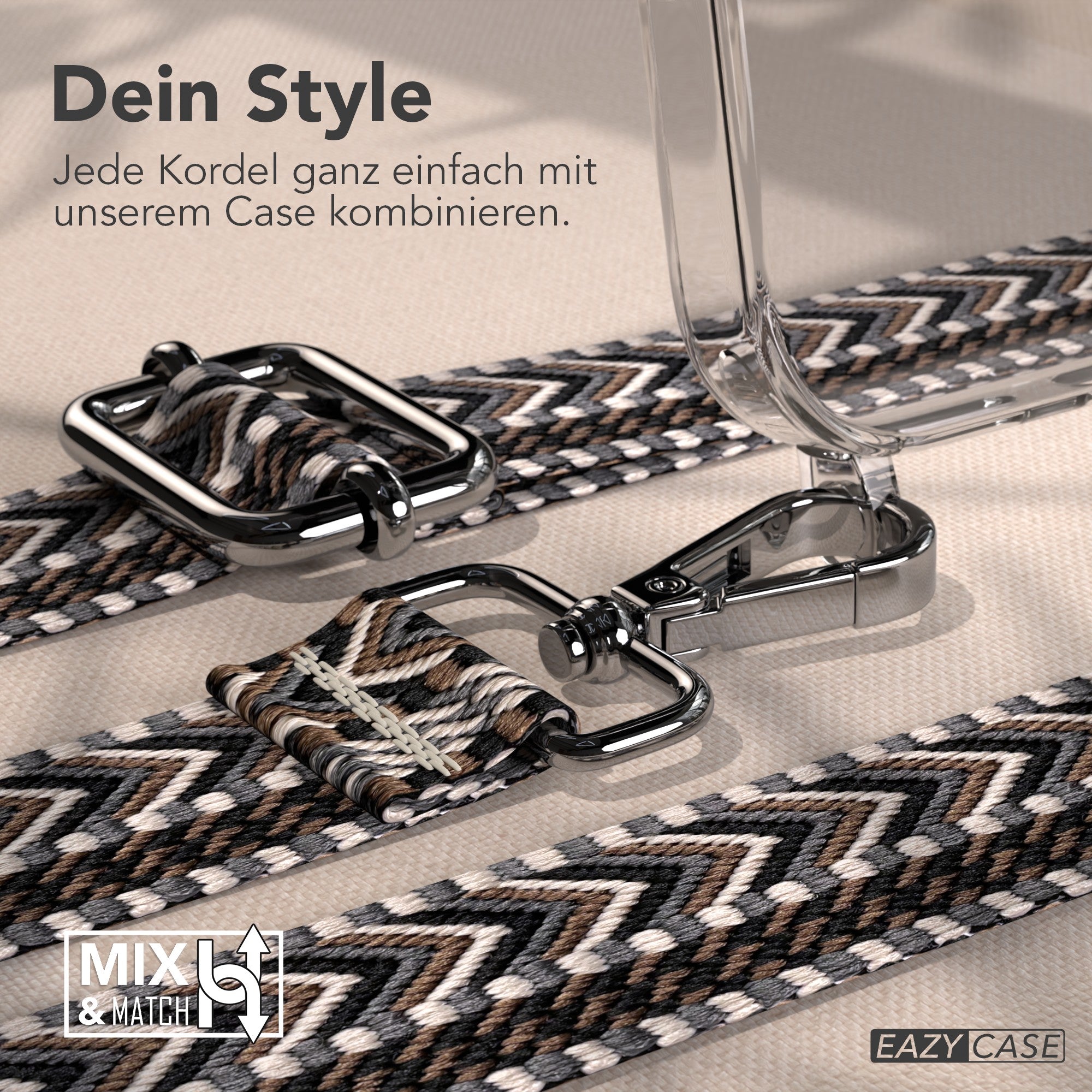 iPhone 17 Pro Max MagSafe Hülle mit verstellbarer Boho Handykette 
