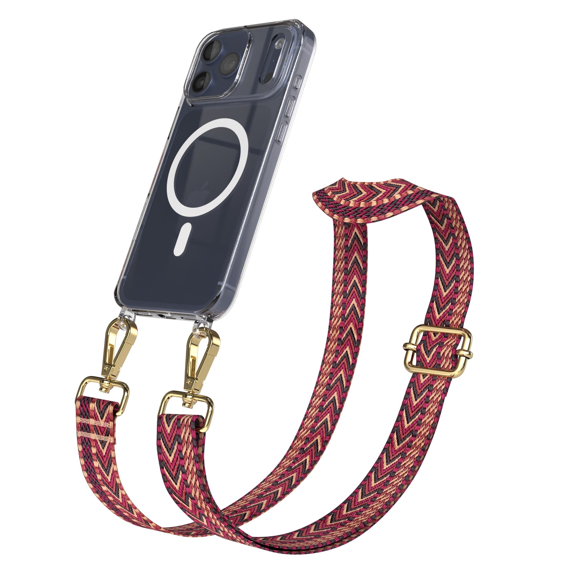 iPhone 17 Pro Max MagSafe Hülle mit verstellbarer Boho Handykette 