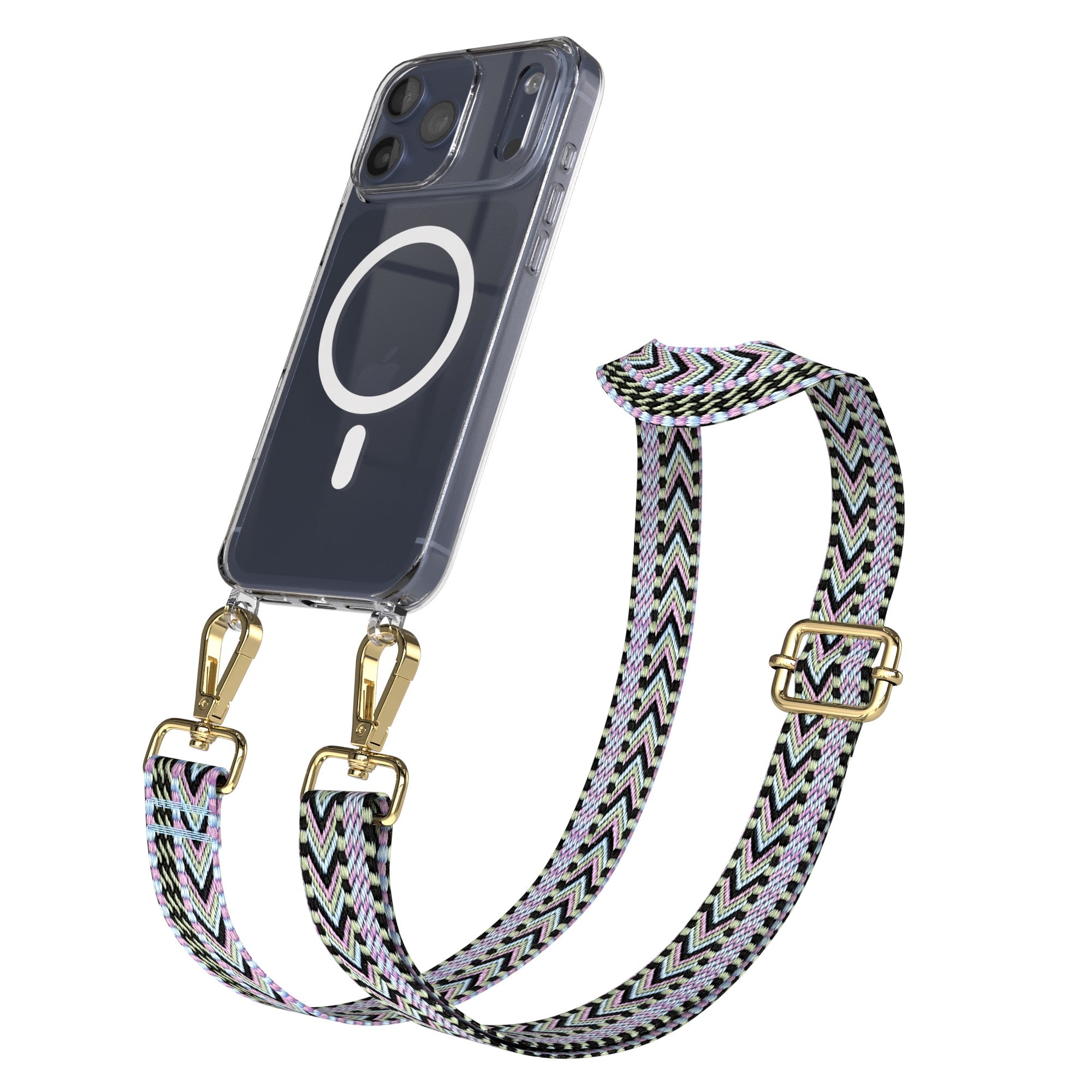 iPhone 17 Pro Max MagSafe Hülle mit verstellbarer Boho Handykette 