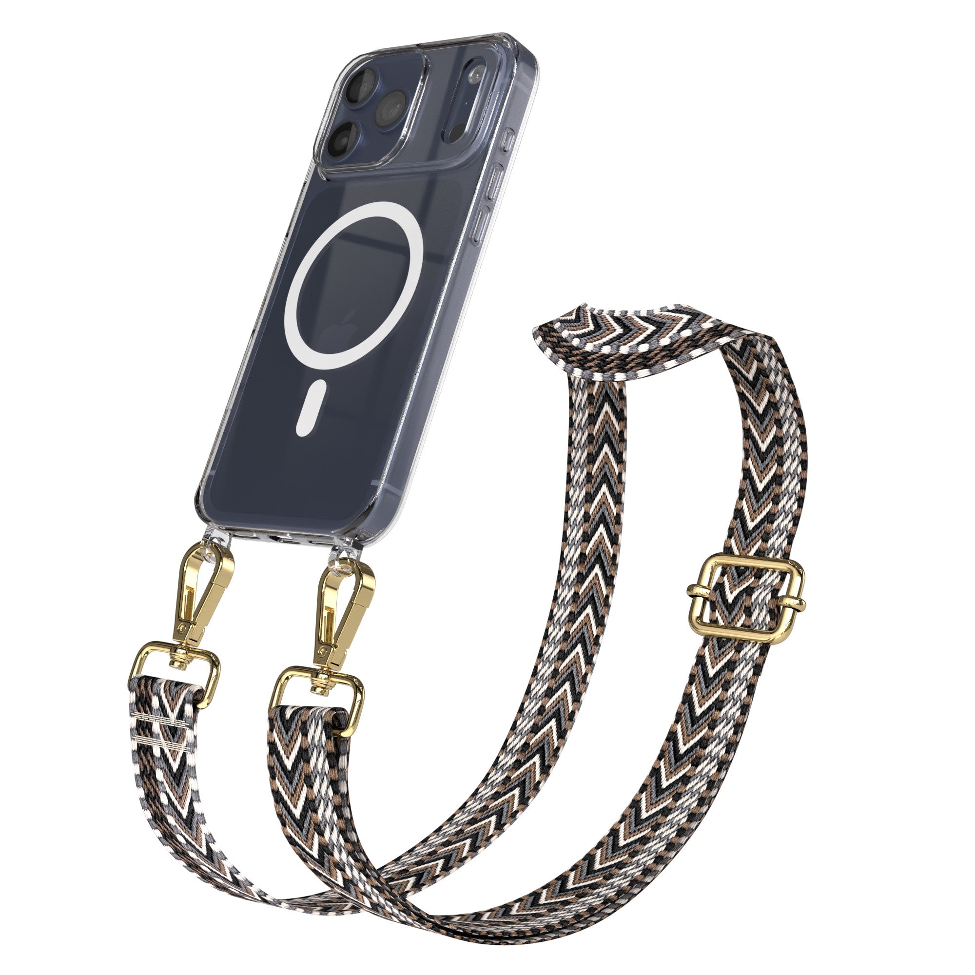 iPhone 17 Pro Max MagSafe Hülle mit verstellbarer Boho Handykette 