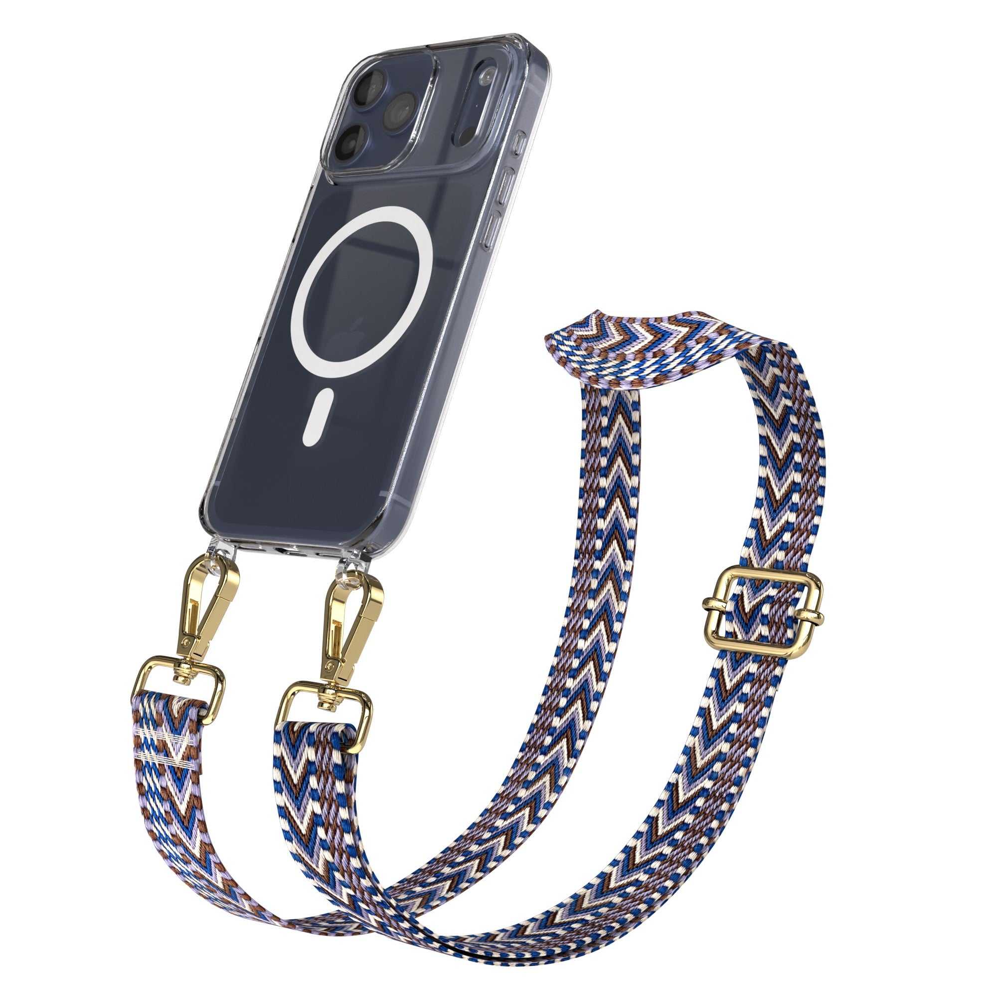 iPhone 17 Pro Max MagSafe Hülle mit verstellbarer Boho Handykette 