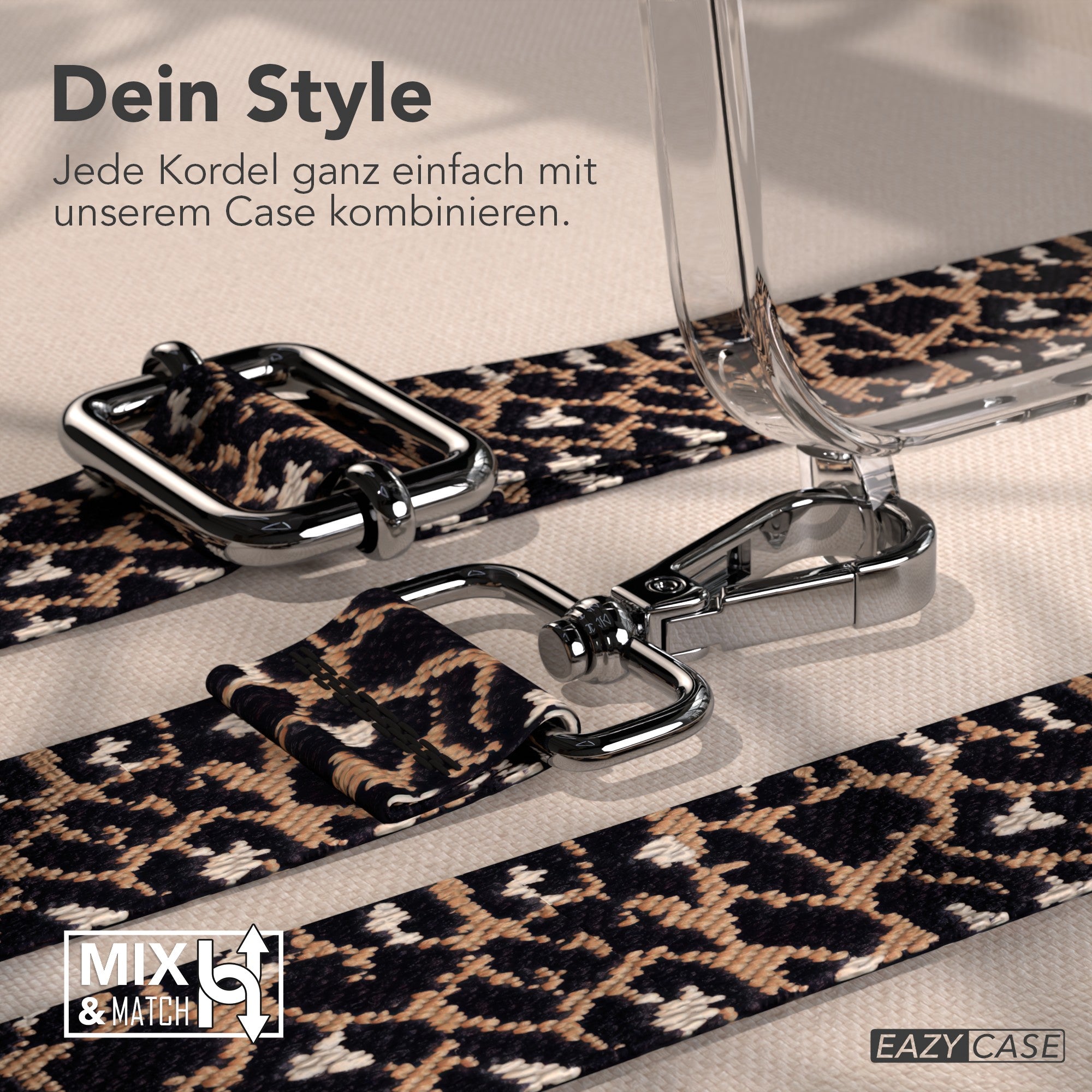 iPhone 17 Pro Max MagSafe Hülle mit verstellbarer Boho Handykette 