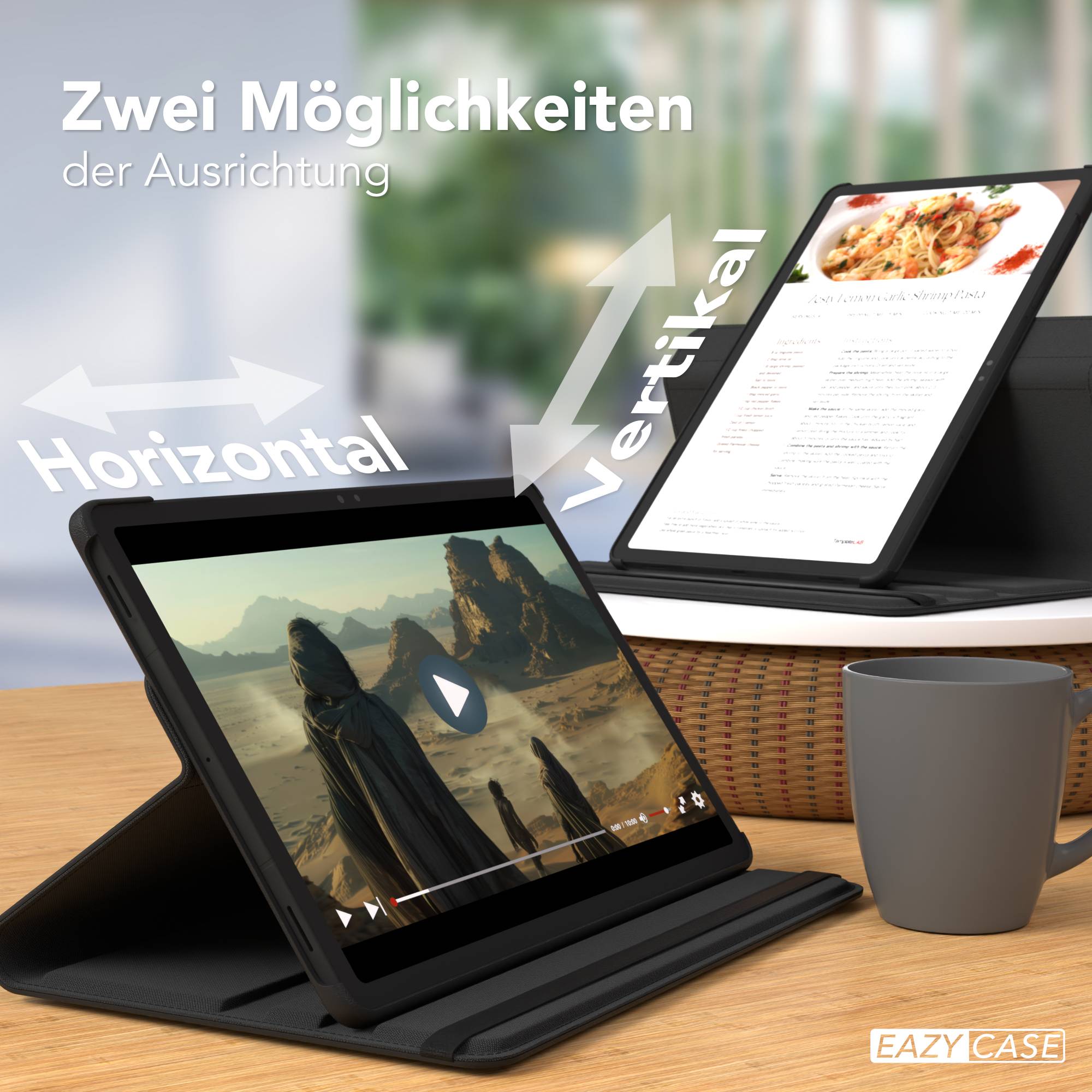 Samsung Galaxy Tab S11 drehbare Tablethülle 360 Grad Rotation Ständerfunktion EAZY CASE 