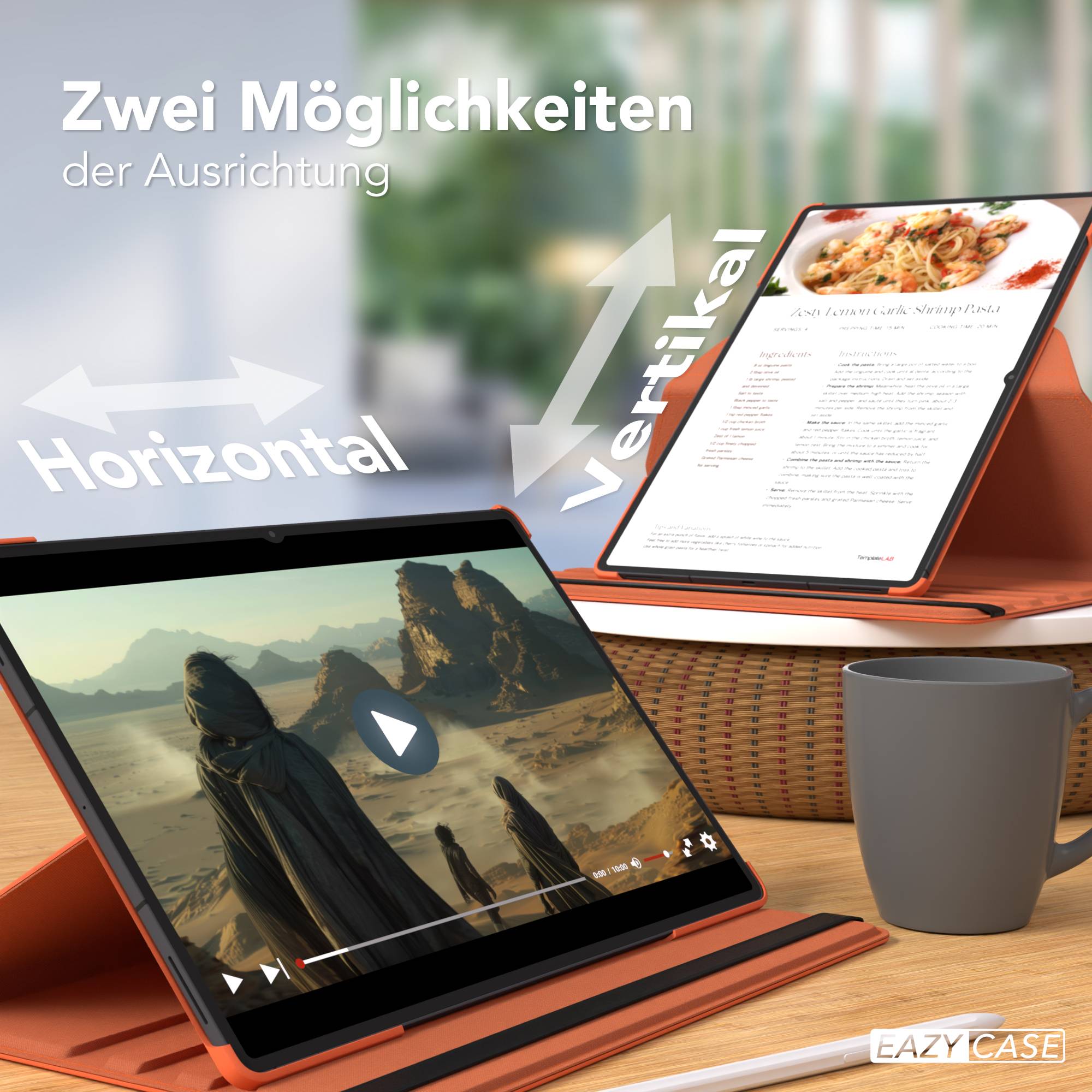 Samsung Galaxy Tab S11 Ultra drehbare Tablethülle 360 Grad Rotation Ständerfunktion 