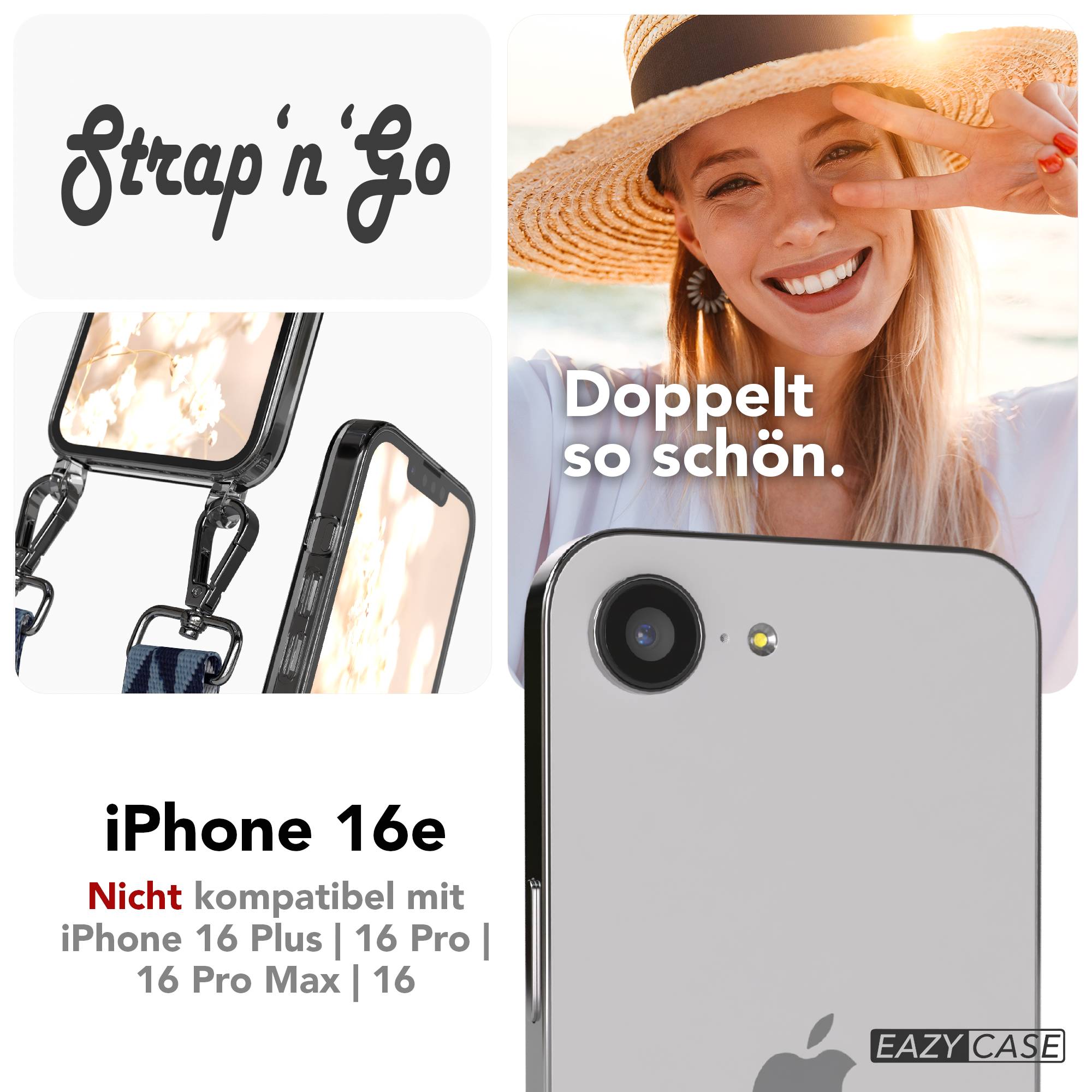 iPhone 16e Handykette mit verstellbarem Boho Band von EAZY CASE 