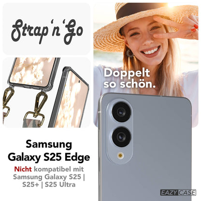 Samsung Galaxy S25 Edge Handykette mit verstellbarem Boho Trageriemen 