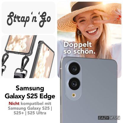 Samsung Galaxy S25 Edge Handykette mit verstellbarem Boho Trageriemen 