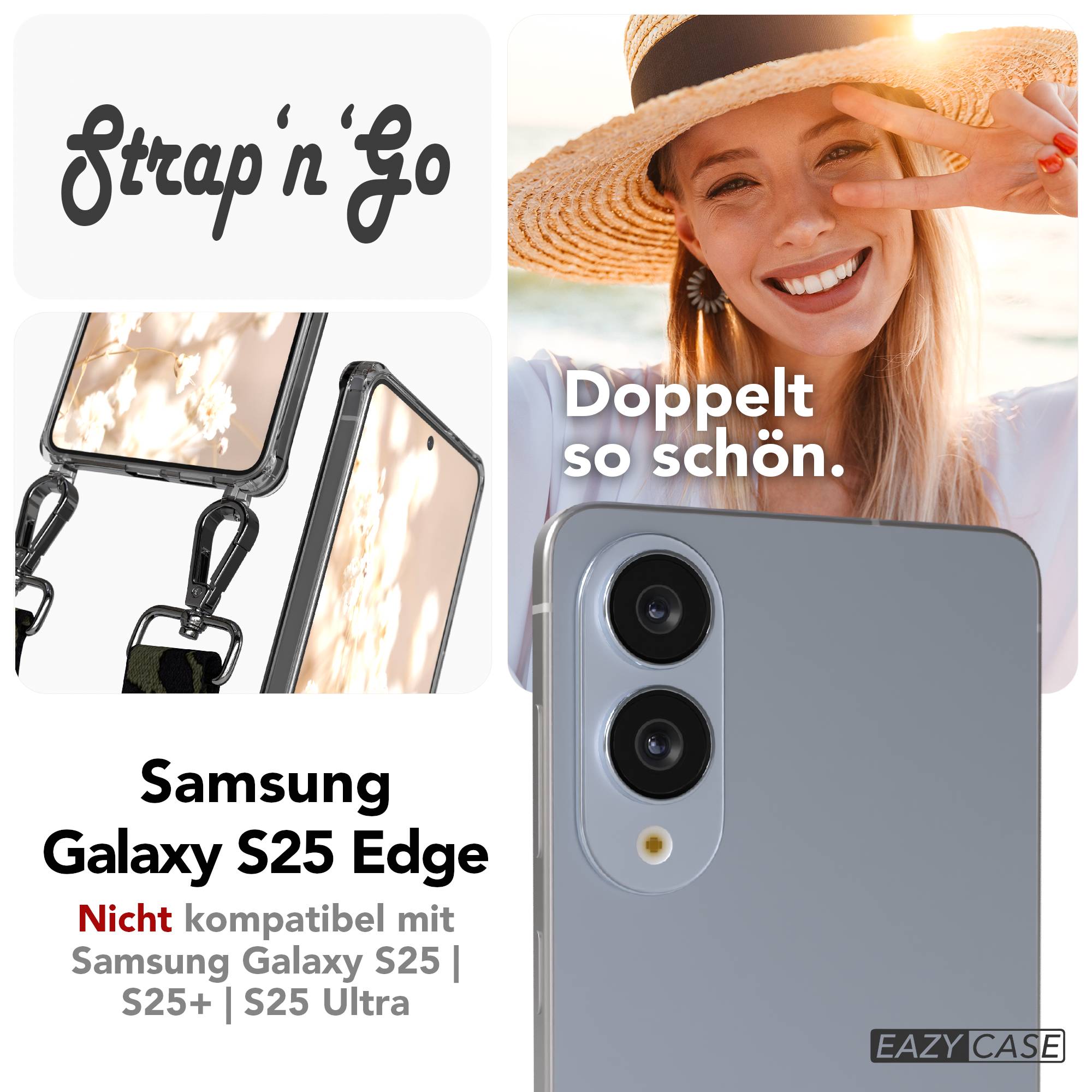 Samsung Galaxy S25 Edge Handykette mit verstellbarem Boho Trageriemen 