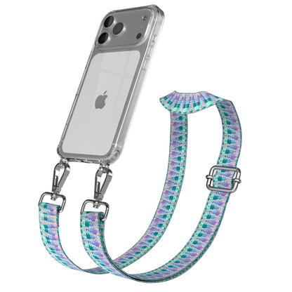 iPhone 17 Pro Max Handykette mit Boho Band verstellbar EAZY CASE #farbe_einhorn-metallfarbe-silber