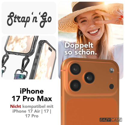 iPhone 17 Pro Max Handykette mit Boho Band verstellbar EAZY CASE #farbe_einhorn-metallfarbe-silber