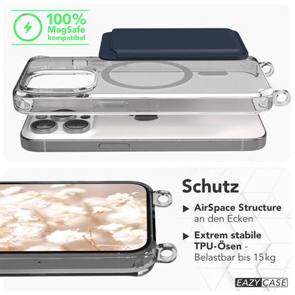 iPhone 15 Pro MagSafe Handykette mit Boho Band verstellbar 