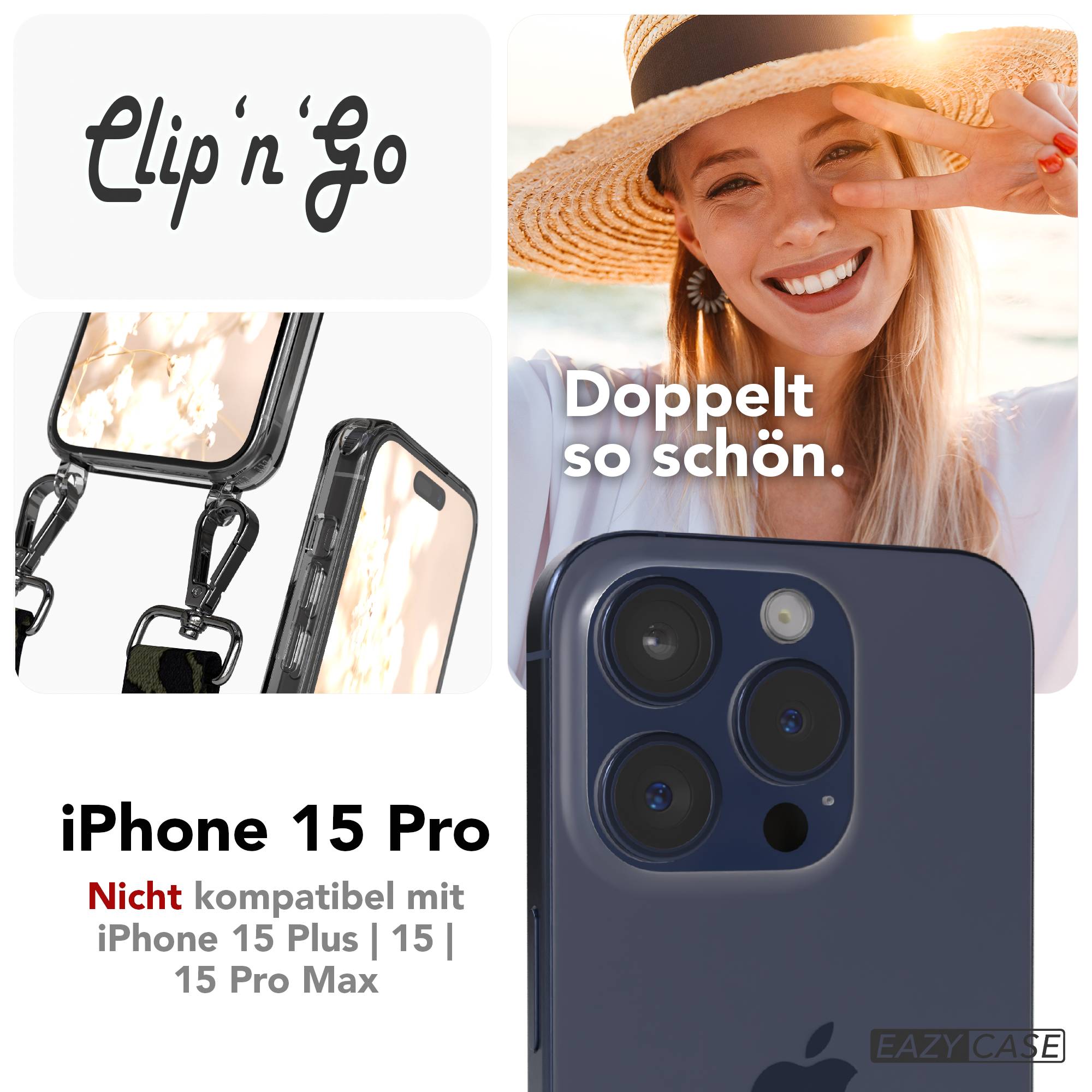 iPhone 15 Pro MagSafe Handykette mit Boho Band verstellbar 