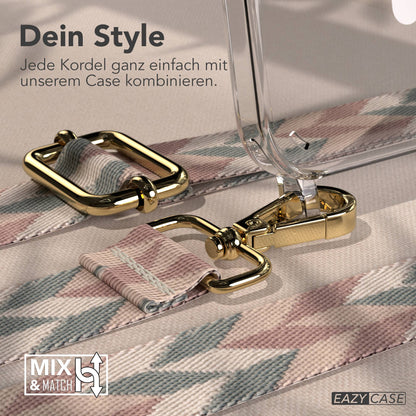 iPhone 15 Plus MagSafe Handykette mit verstellbarem Boho Band Umhängeriemen 
