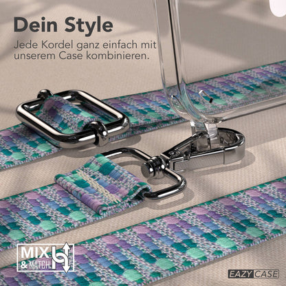 iPhone 15 Plus MagSafe Handykette mit verstellbarem Boho Band Umhängeriemen 