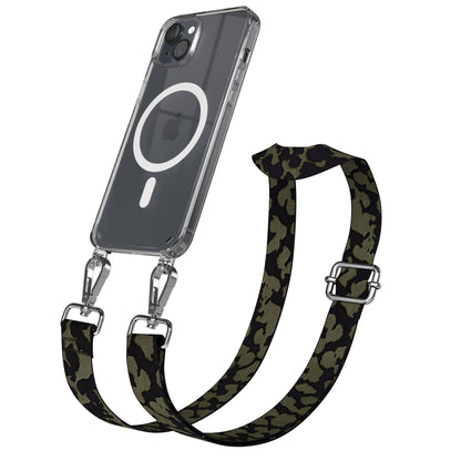 iPhone 15 Plus MagSafe Handykette mit verstellbarem Boho Band Umhängeriemen 