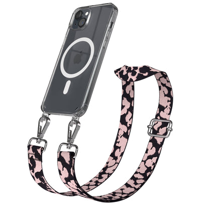 iPhone 15 Plus MagSafe Handykette mit verstellbarem Boho Band Umhängeriemen 