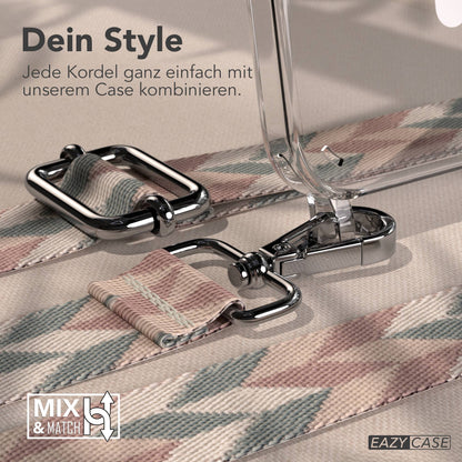 iPhone 15 Plus MagSafe Handykette mit verstellbarem Boho Band Umhängeriemen 