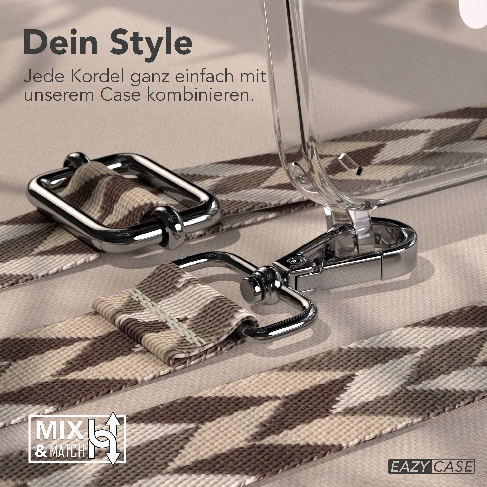 iPhone 15 Plus MagSafe Handykette mit verstellbarem Boho Band Umhängeriemen 